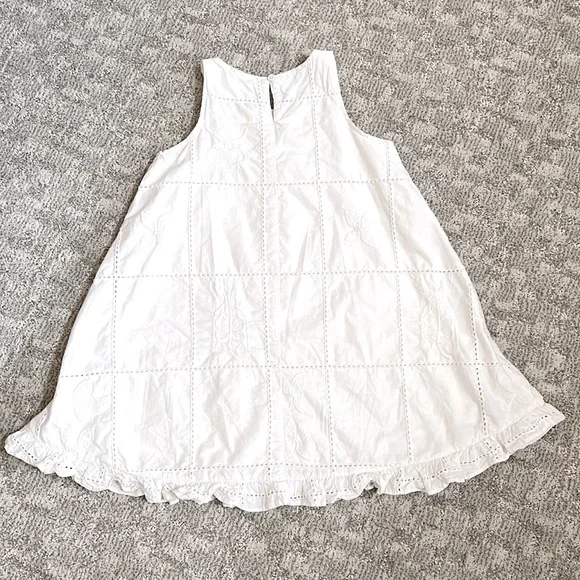 H&M x Georgia Beaumont Girls’ White Embroidered Cotton Dress/Beige Ballet Flats - Picture 8 of 14